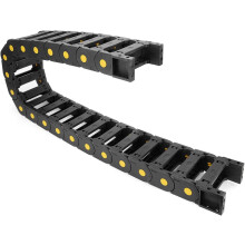 R55 Plastic Open Type Cable Wire Carrier Drag Chain 25mm x 77mm Internal Size 1M Length for CNC Black