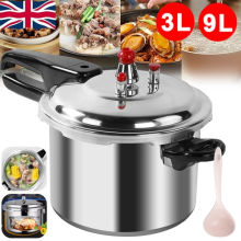 3/9 Litre Home Dual Handle aluminum Pressure Cooker Kitchen Catering Cookware UK