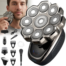 9D Bald Head Shavers Cordless Electric Shaver Wet Dry Rotary Razor for Men Tool