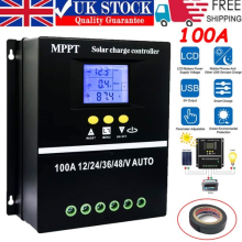 4000W 100A MPPT Solar Charge Controller Battery PV Regulator 12V/24V/36V/48V USB