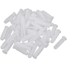 6mm x 25mm Plastic Expansion Nail Plugs Wall Anchor Screw White 50pcs