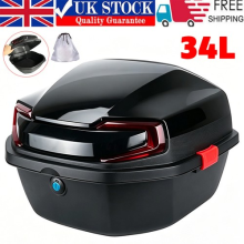 34L Motorcycle Tail box Helmet Top Case Motorbike Luggage Storage Carrier Black