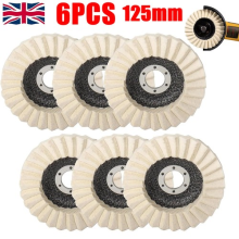 6PCS 125mm Wool Flap Felt Disc Angle Grinder Polishing Buffing Wheels for Metal