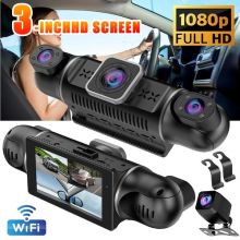 4 Channel WiFi 360 4K Dash Cam Front Rear Inside Car Camera Dash Cam 1080P Tool