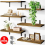 5Piece Rustic Shelves Floating Shelves Wall Mounted Storage Wooden Display Shelf 1