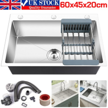 1.0 Large Super Deep Single Bowl Square Stainless Steel Kitchen Sink Undermount