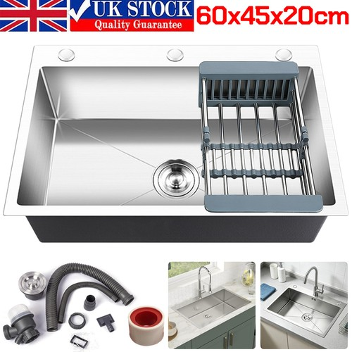 1.0 Large Super Deep Single Bowl Square Stainless Steel Kitchen Sink Undermount