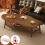2 Layer Coffee Table Cloud Tea Table Modern Living Room Desk W/ Storage Shelf UK 1