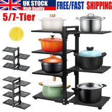 Adjustable Pan Organiser Pot Saucepan Kitchen Storage Rack Holder Sturdy Shelf