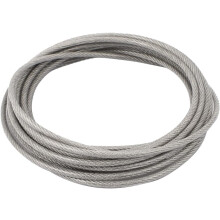 5M Length 4mm Diameter Plastic Coated Flexible Steel Wire Cable Rope Silver Tone