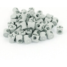 10mmx10mm 4mm Hole Cross Barrel Furniture Hammer Connector Nut Gray 50pcs
