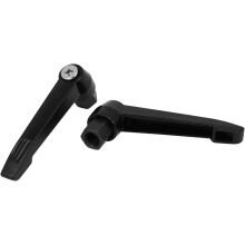 M12 Female Thread 95mm Handle Anti-acid Machinery Adjustable Clamping Levers Black 2pcs
