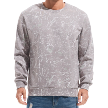 Men's Fleece Crewneck Casual Hoodie Lined Warm Cozy Grey 3XL — men's fleece hoodie, warm grey hoodie