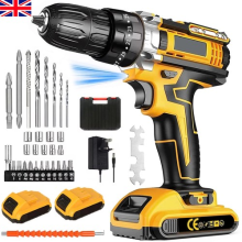2 Battery 21V Cordless Drill Combi Driver High Power Electric Screwdriver Set UK