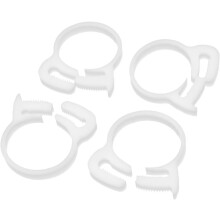 30.2mm-32.5mm Double Gripping Plastic Hose Tube Clamps Fasteners White 4 Pcs