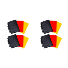 4 Pack Voetbal Scheidsrechter Kaart Sets, Waarschuwing Scheidsrechter en Gele Kaarten met Portemonnee Score Bladen, Potlood Voetbal Accessoires