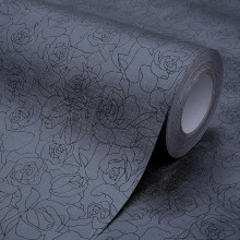 Selbstklebende Fensterfolie Statische Sichtschutzfolie Verdunkelnd mit Schwarzer Rose 45x400 cm — schwarze fensterfolie