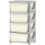 Children Storage Box with 4 Large Drawers Cream White 2
