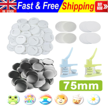 100 Sets 75mm Pin Badge Maker Supplies Maker Buttons Metal Badge Making Kit
