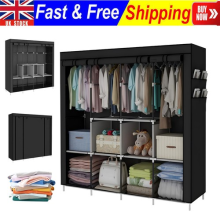 Large Canvas Fabric Wardrobe Portable Clothes Closet Storage Organizer Dustproof