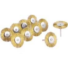 10pcs 1/8" Shank 25mm Wheel Brass Bristle Brush for Rotary Tool
