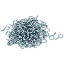 0.075"x0.67" Screw Eye Hooks Self Tapping Screws Screw-in Hanger Eye-Shape Hooks Silvery 100pcs