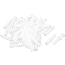 M8x40mm Plastic Anchor Expansion Nail Wall Screw White 50pcs