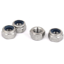 M8x1.0mm 304 Stainless Steel Self-Locking Nylon Insert Hex Lock Nuts 4pcs