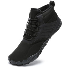 Warm Winter Barefoot Shoes Non-Slip Unisex Black 40 — winter barefoot shoes, non-slip snow boots, minimalist footwear