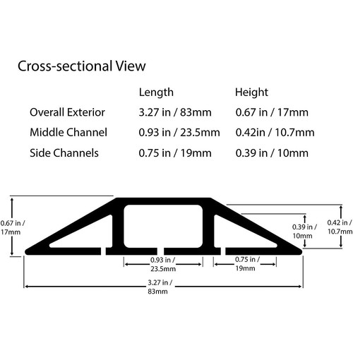 200cm Electrical Cable Trunking, Rubber Wire Cover, Floor Cable Tidy Protectors 2