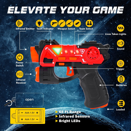 4 Player Laser Tag Set Laser Tag Game Laser Shooting Game Wireless Safe Exciting 2
