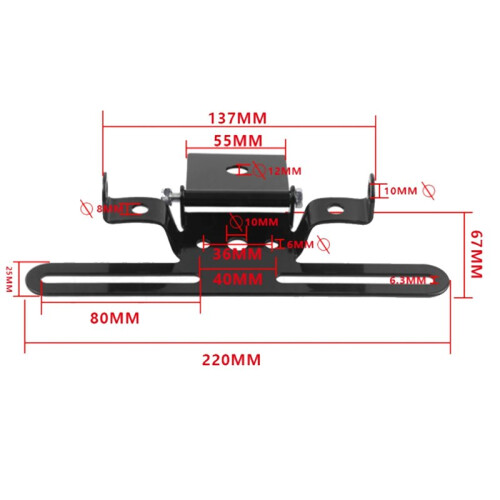 Motorcycle Tail Light Bracket, Metal Material, Adjustable Angle, Easy Installation 2