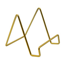 Sturdy Metal Geometric Desk Shelf With Multi Layer-Gold S