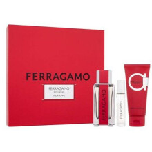 Salvatore Ferragamo Red Leather Gift Set 3 Piece Edp 100ml + Edp 10ml + Shower Gel 100ml