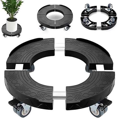 Heavy Duty Plant Pot Mover Trolley Round Flower Caddy Roller Base Wheels 485lbs 1