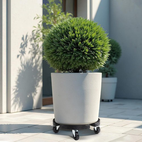 Heavy Duty Plant Pot Mover Trolley Round Flower Caddy Roller Base Wheels 485lbs 2