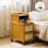 Rattan Bedside Table 2 Drawer Nightstand Storage Cabinet Bedroom Side Table 2