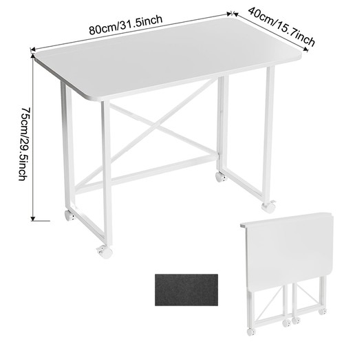 80*40cm Compact And Portable Side Table with a Storage Shelf 4-Wheel Mobile Desk 1