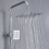 Large Shower Kit Twin Head Waterfall Chrome Adjust Riser Rail Chrome Square Set 4