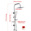 Large Shower Kit Twin Head Waterfall Chrome Adjust Riser Rail Chrome Square Set 2
