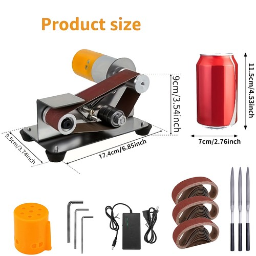 220V Mini Electric Belt Sander Grinder DIY Polishing Machine Sanding Tool Kit UK 2