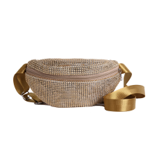 Sac de téléphone à bandoulière en strass pour femmes,-Or
