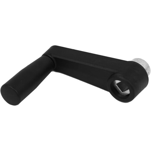 8mm x 8mm Square Hole Plastic Crank Revolving Handle Machine Tool Black 1