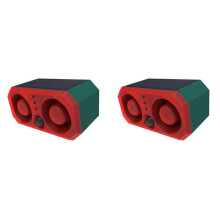 2X Ny Super Loud Volym Solar Alarm Animal Repeller 2 Högtalare Inspelning Rörelsedetektering Larmsensor Blixtinduktion