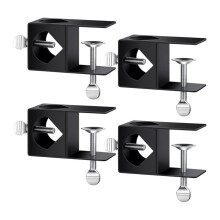 4 Pack Black Deck Clamp for Torches, Porch Rail Clamp, Universal Pole Mount Bracket, Deck Pole Holder for Solar Panel