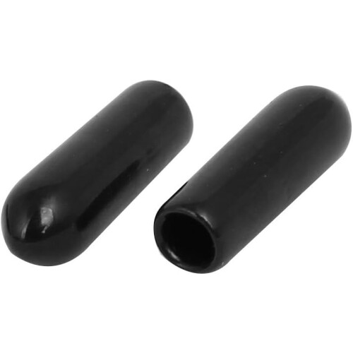 3.5mm Inner Dia Rubber Hose End Cap Screw Thread Protector Cover Black 100pcs 2