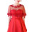 Capelet élégant de châle d'enveloppe de mariée de dentelle-Rouge 1