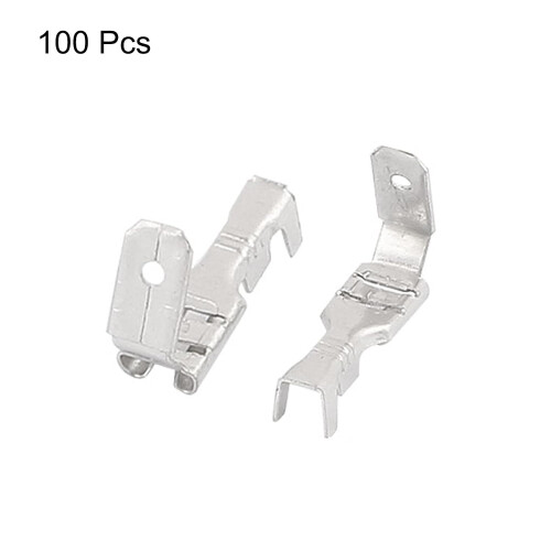 100 Pcs 4.8 Width Back Insulated Terminals Electrical Wire Crimp Connector 1