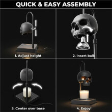 Skull Candle Warmer Lamp with Timer and Dimmer XCandles NOT Included -Black Gothic Candle Lamp Goth Gothic Decor EU Plug