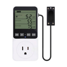 Humidity Temperature Control Socket LCD Digital Display Humidity Temp Controller with Temperature Sensor US Plug